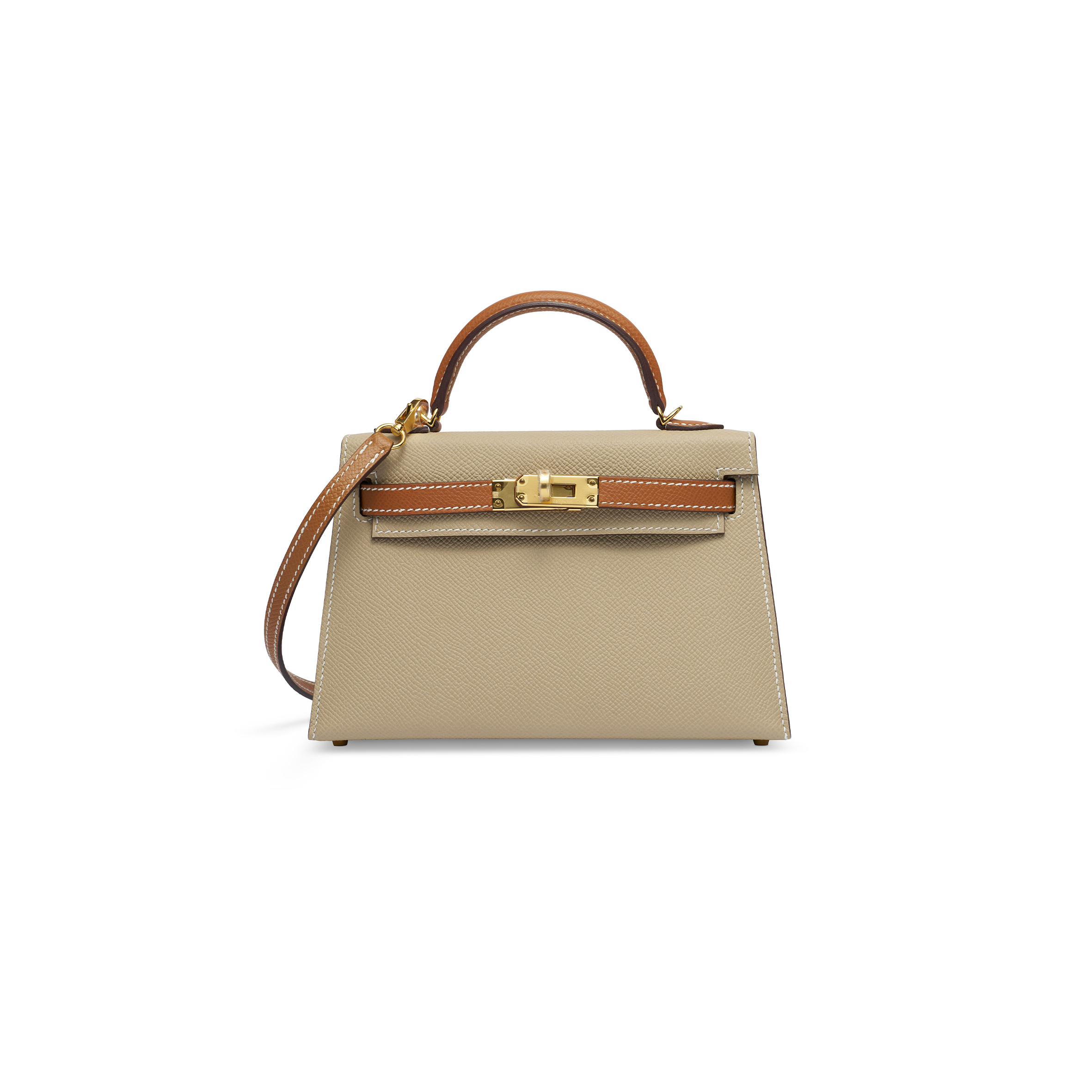 HERMÈS MASTER TRENCH & GOLD EPSOM LEATHER MINI KELLY II WITH GOLD HARDWARE (19*12*5.5cm) 